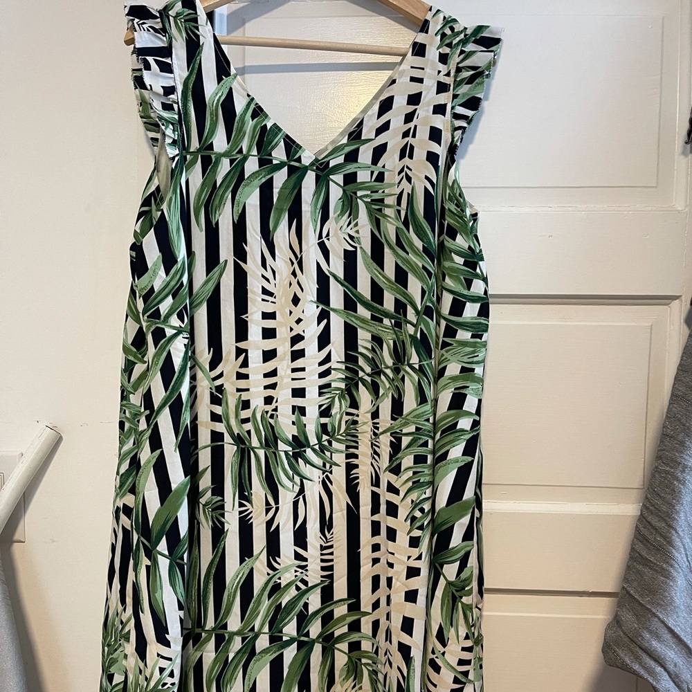 Palm Leaf Shift Dress
